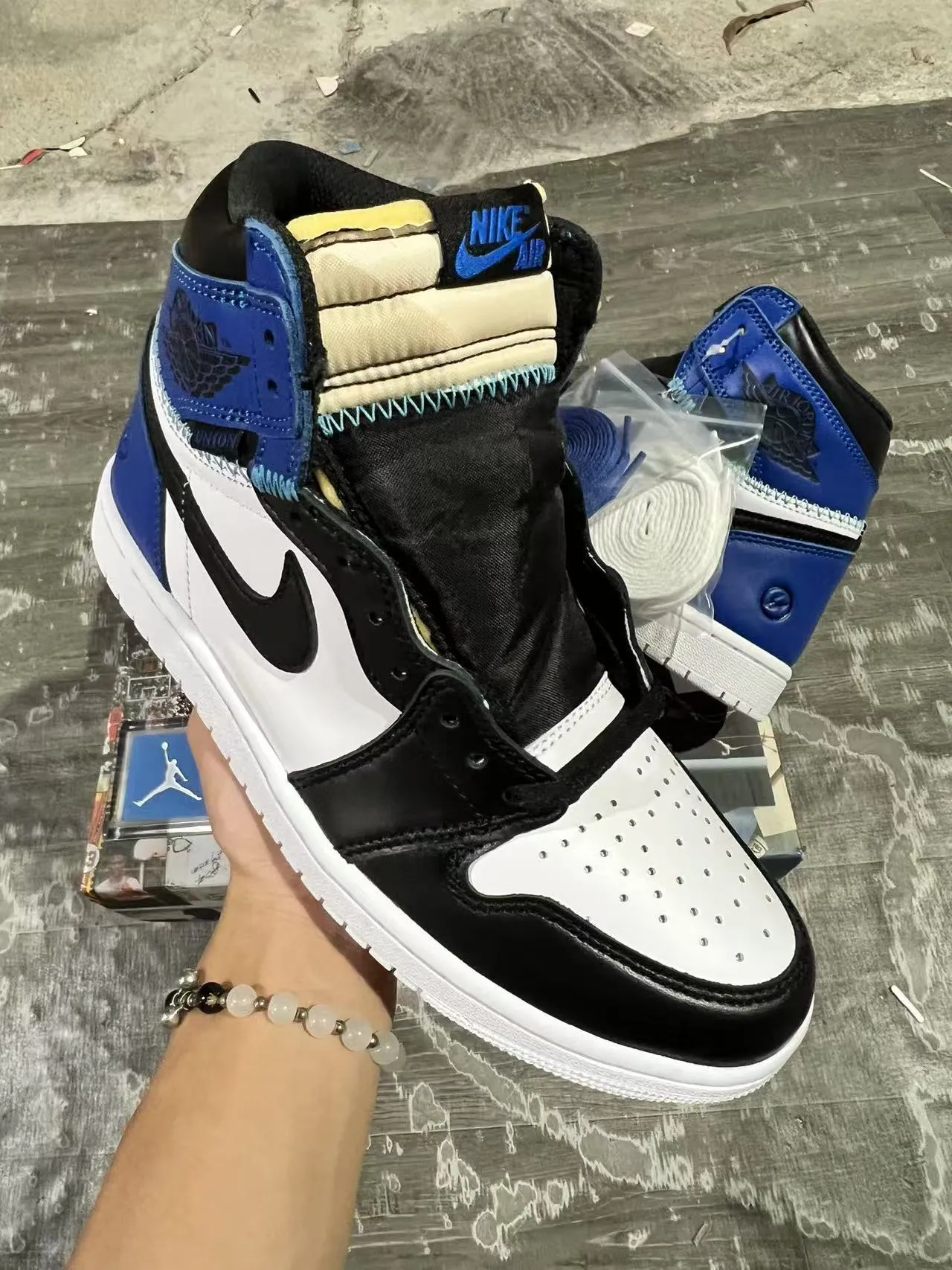 Air Jordan 1 High Union Los Angeles Royal Blue Black White Basketball Shoes 2