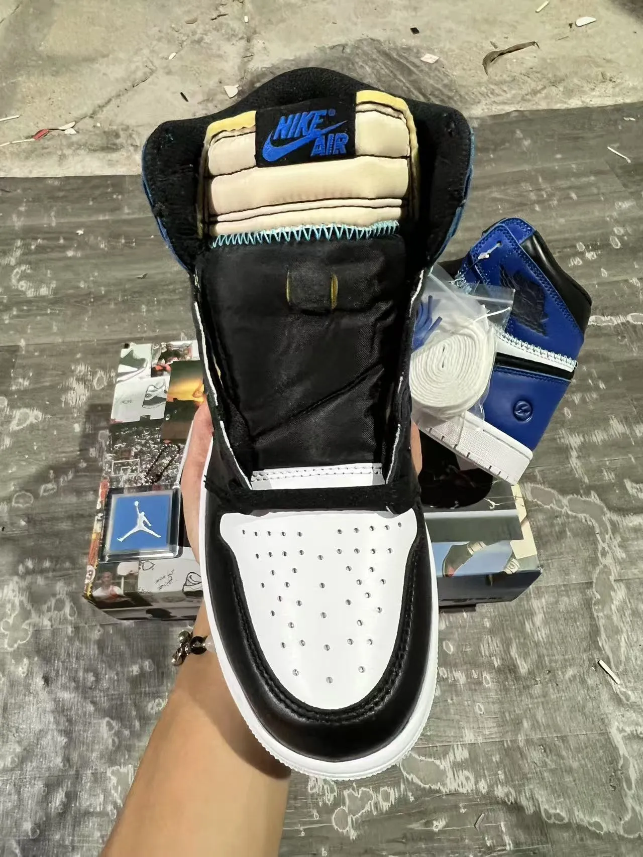 Air Jordan 1 High Union Los Angeles Royal Blue Black White Basketball Shoes 3