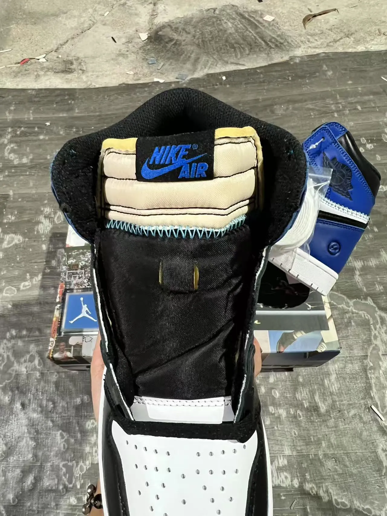 Air Jordan 1 High Union Los Angeles Royal Blue Black White Basketball Shoes 4