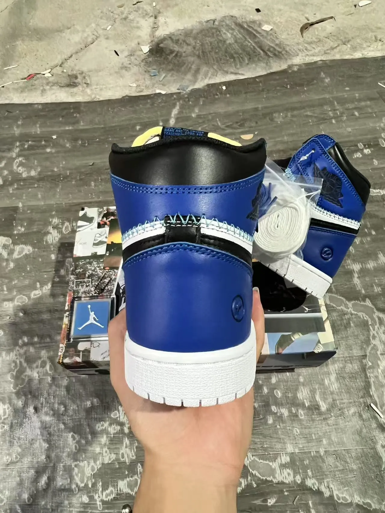 Air Jordan 1 High Union Los Angeles Royal Blue Black White Basketball Shoes 8
