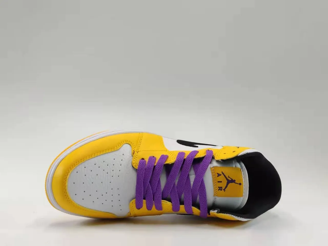 Air Jordan 1 High Yellow White Black Purple Basketball Shoes 4