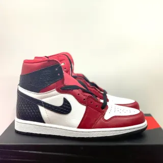 Air Jordan 1 Red Black High-Top Leather Upper Basketball Shoes