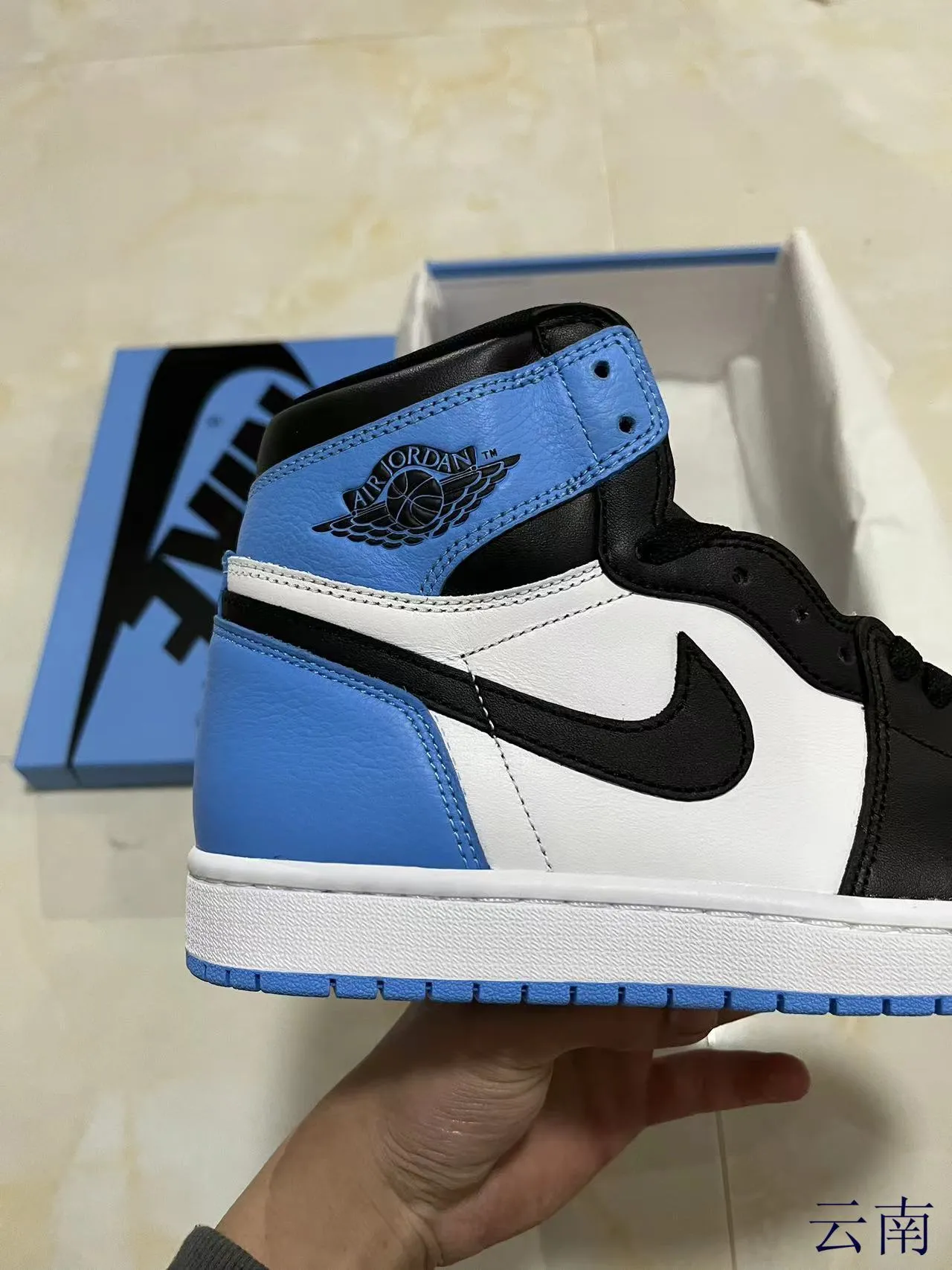Air Jordan 1 University Blue Black White Basketball Shoes 7