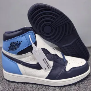 Air Jordan 1 白海军 高帮真皮篮球鞋