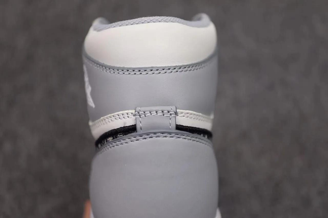Chaussures de basketball Air Jordan 1 x Dior blanc gris noir semelle translucide 7