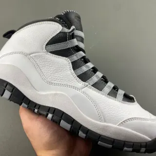 Air Jordan 10 Tênis de Basquete Branco Preto Cinza