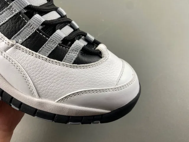 Air Jordan 10 Tênis de Basquete Branco Preto Cinza 2