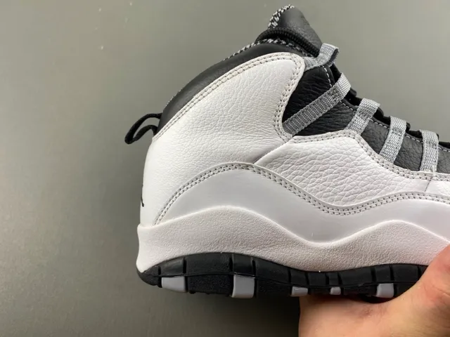 Air Jordan 10 Tênis de Basquete Branco Preto Cinza 3