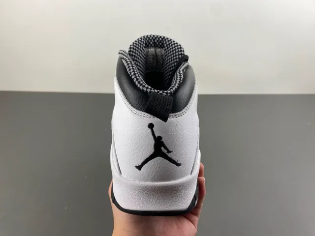 Air Jordan 10 Tênis de Basquete Branco Preto Cinza 4