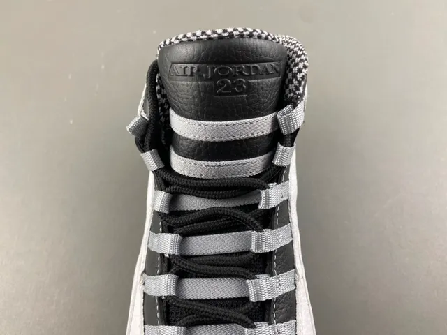 Air Jordan 10 Tênis de Basquete Branco Preto Cinza 6