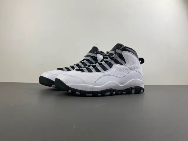Air Jordan 10 Tênis de Basquete Branco Preto Cinza 11