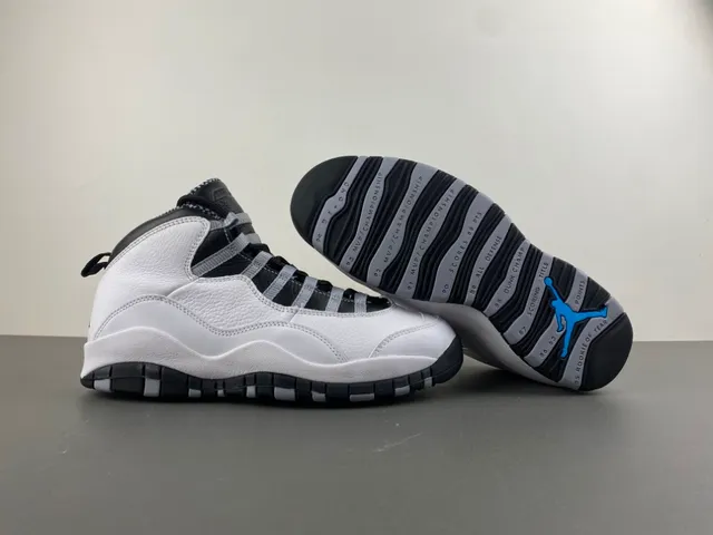 Air Jordan 10 Tênis de Basquete Branco Preto Cinza 13