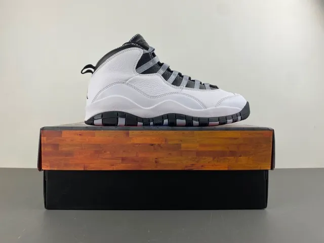 Air Jordan 10 Tênis de Basquete Branco Preto Cinza 16