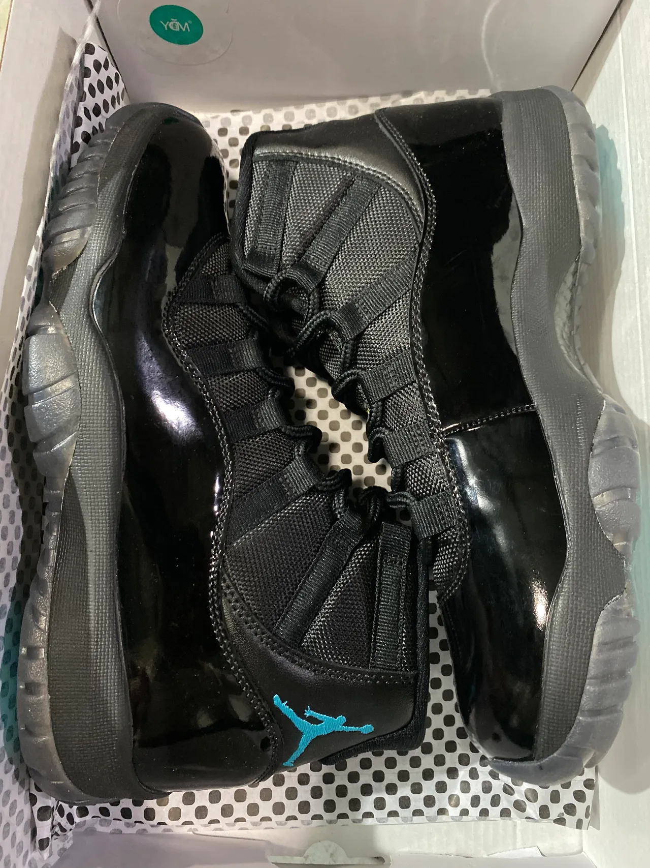 Air Jordan 11 Black Turquoise Jumpman Basketball Shoes 6