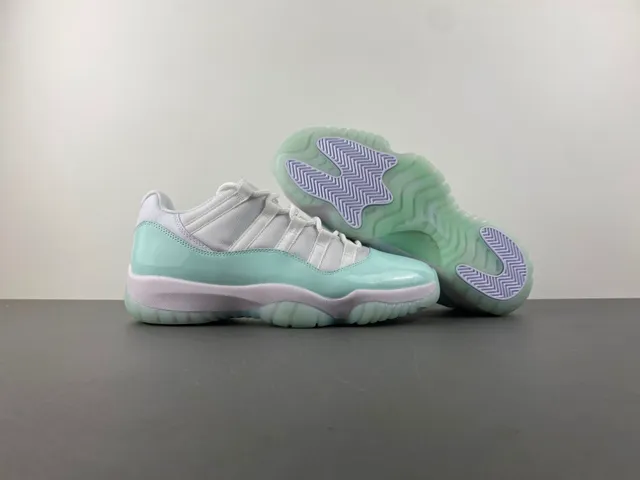 Air Jordan 11 Mint Green Patent Leather Basketball Shoes 13