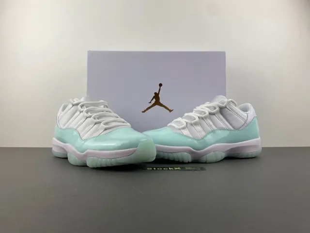Air Jordan 11 Mint Green Patent Leather Basketball Shoes 14