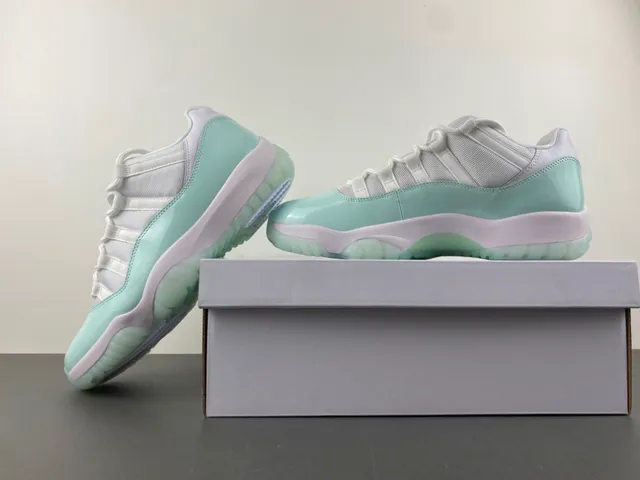 Air Jordan 11 Mint Green Patent Leather Basketball Shoes 15