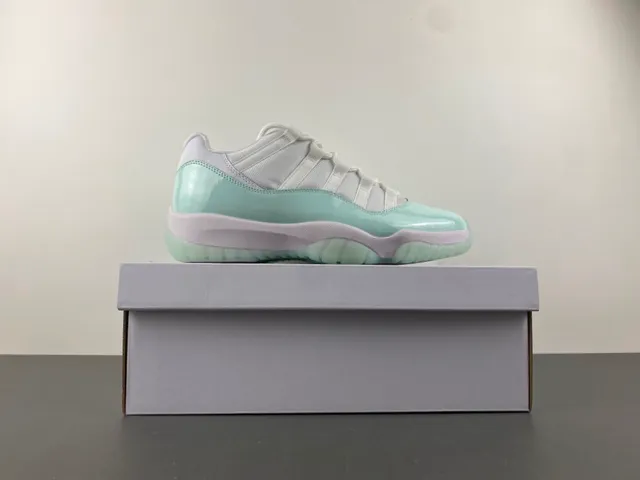 Air Jordan 11 Mint Green Patent Leather Basketball Shoes 16