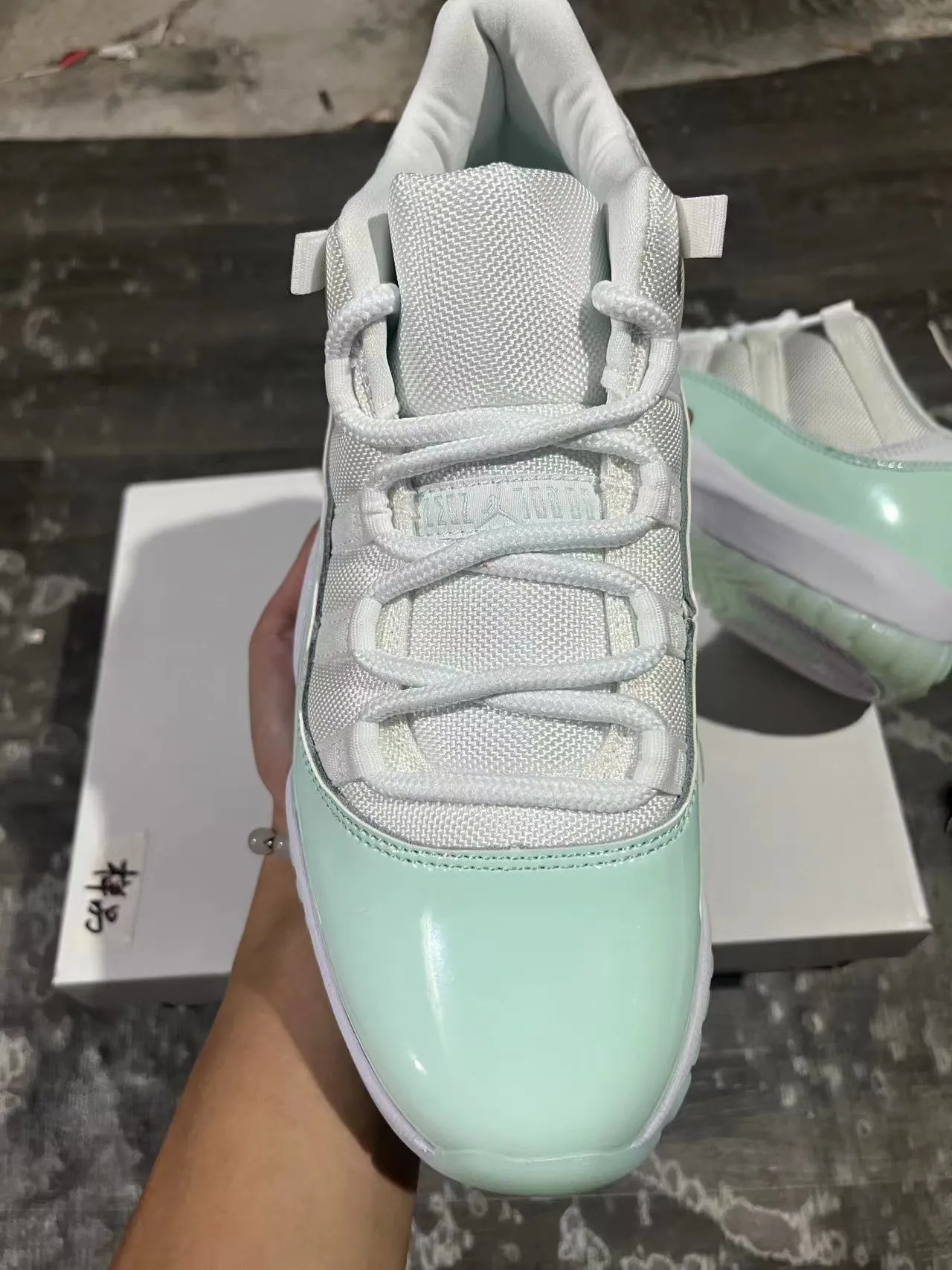 Air Jordan 11 Mint Green Patent Leather Basketball Shoes 3
