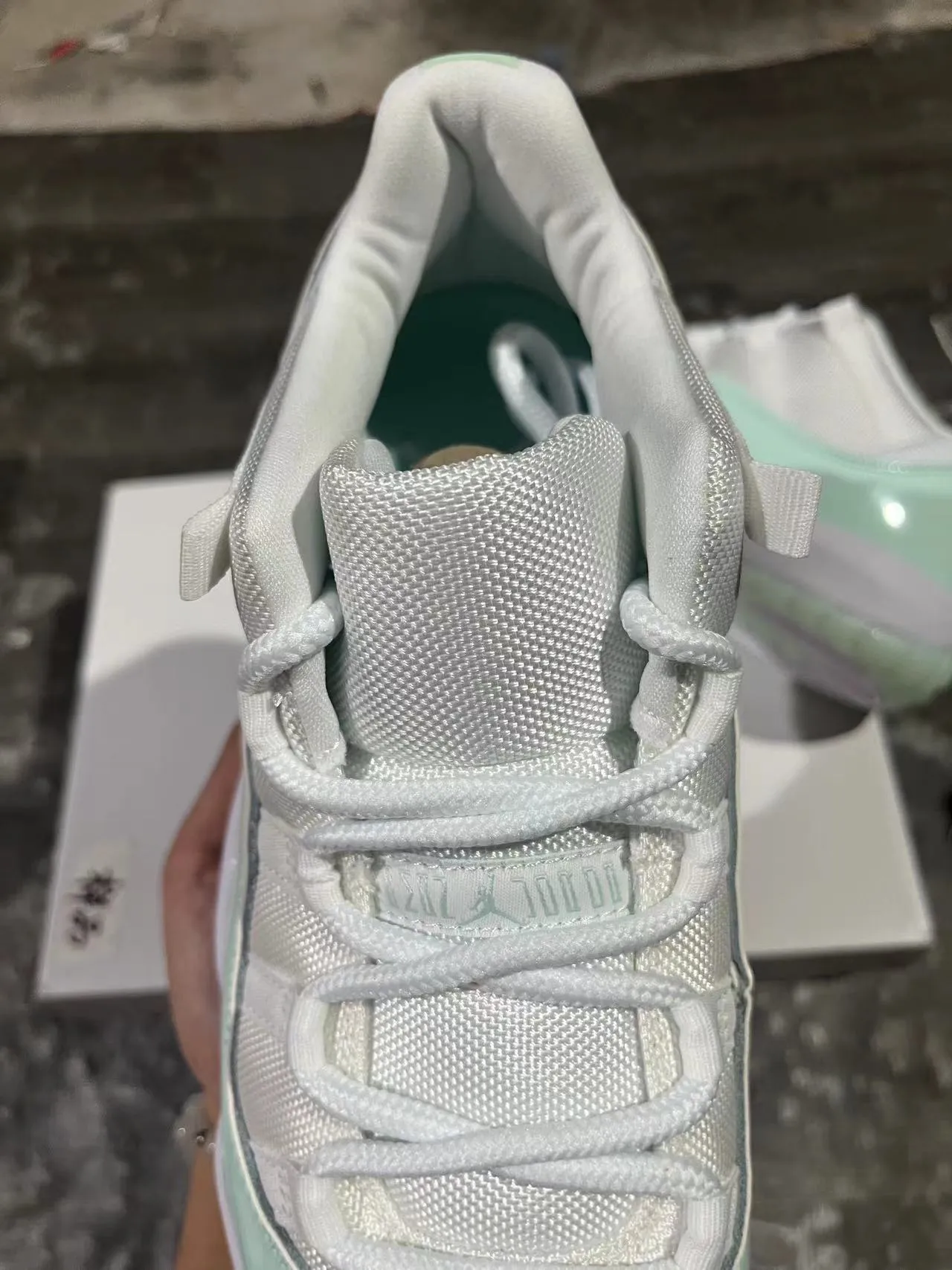 Air Jordan 11 Mint Green Patent Leather Basketball Shoes 4