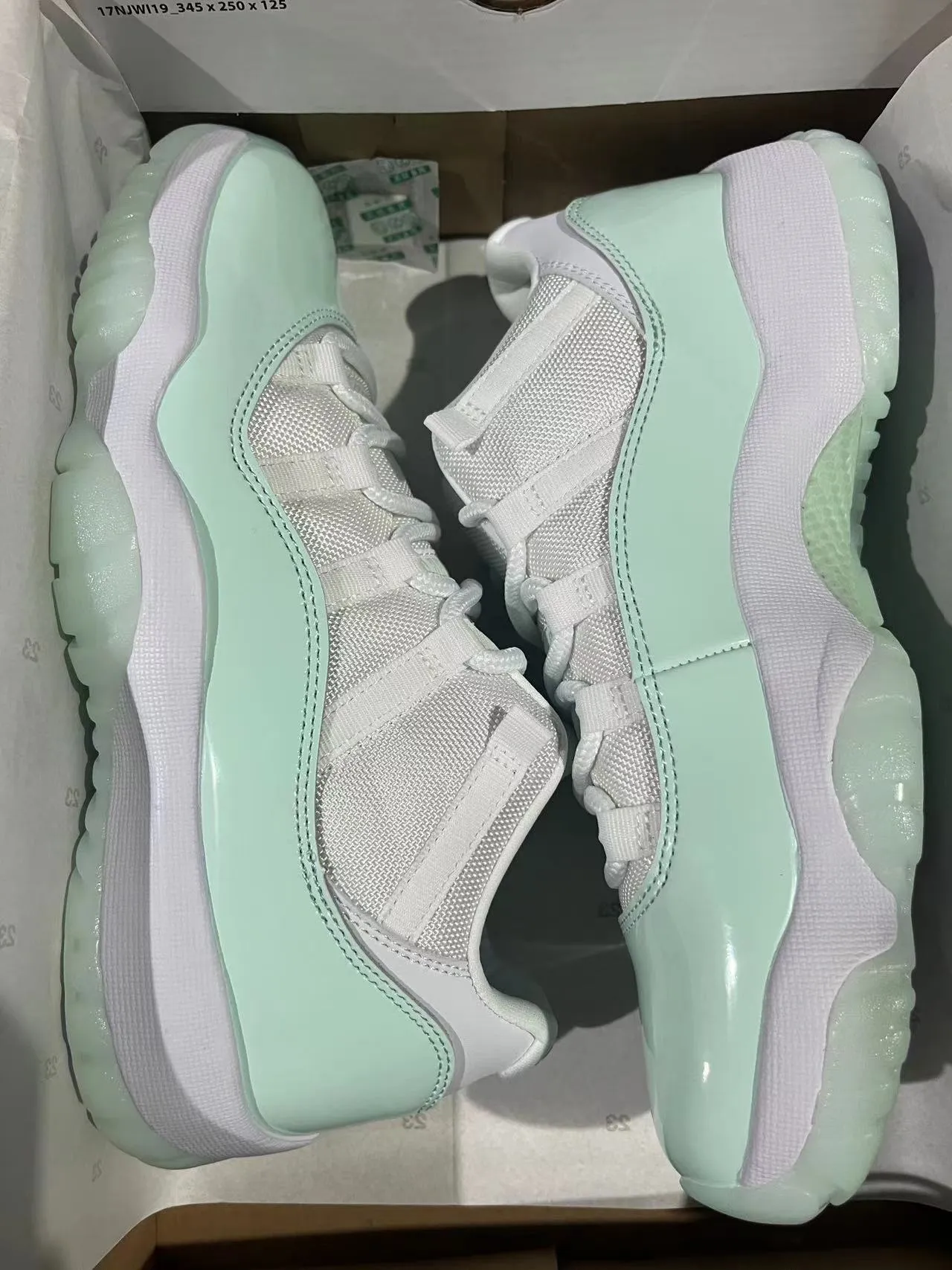 Air Jordan 11 Mint Green Patent Leather Basketball Shoes 9