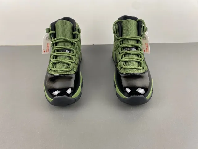 Air Jordan 11 Verde Oliva Piel Patentada Zapatillas de Baloncesto 11