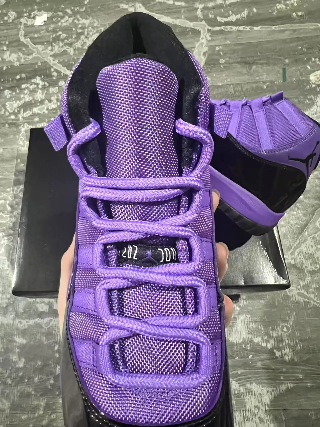 Air Jordan 11 Purple and Black Patent Leather Basketball Shoes 4