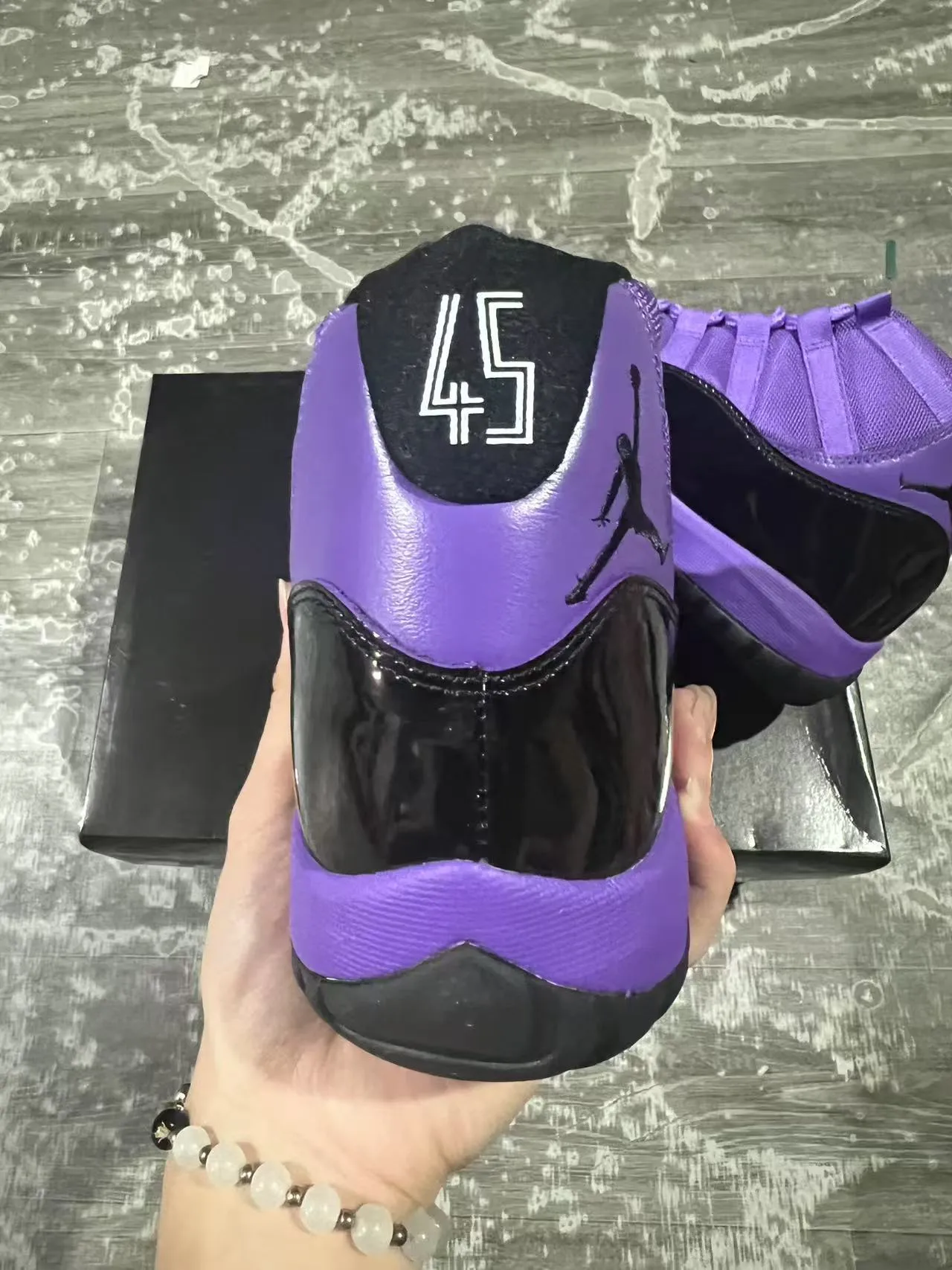 Air Jordan 11 Purple and Black Patent Leather Basketball Shoes 8