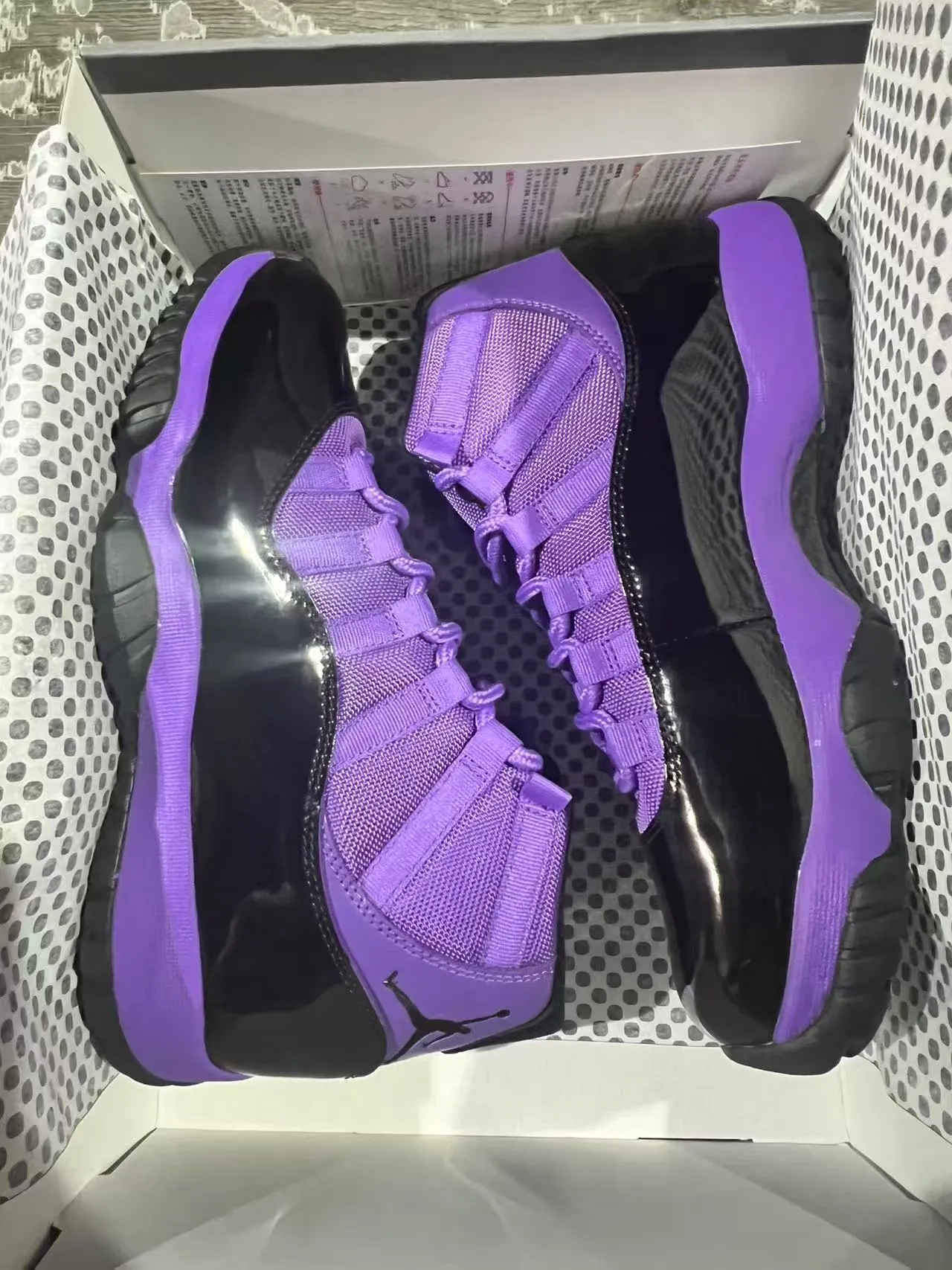 Air Jordan 11 Purple and Black Patent Leather Basketball Shoes 9