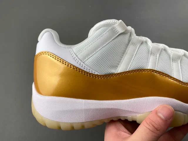 Air Jordan 11 White Gold Patent Leather Basketball Shoes 3