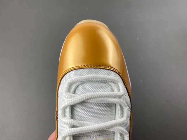 Air Jordan 11 White Gold Patent Leather Basketball Shoes 5