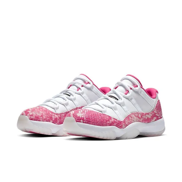 Air Jordan 11 White Pink Snakeskin Basketball Shoes 3