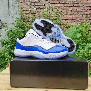 Air Jordan 11 White Royal Blue Patent Leather Basketball Shoes