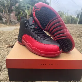 Air Jordan 12 Black and Red Basketball Shoes