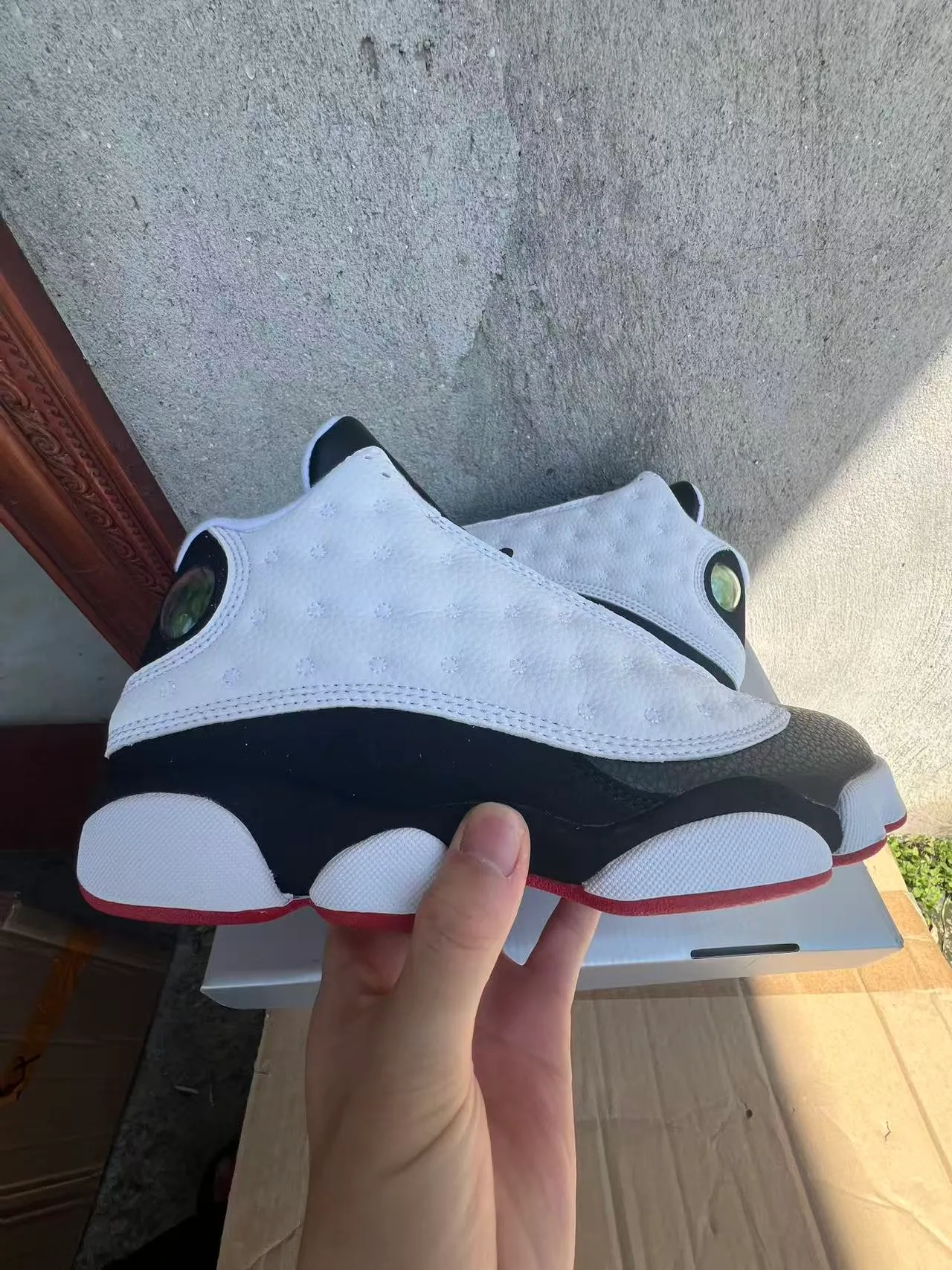 Air Jordan 13 White Black Red Basketball Shoes 7