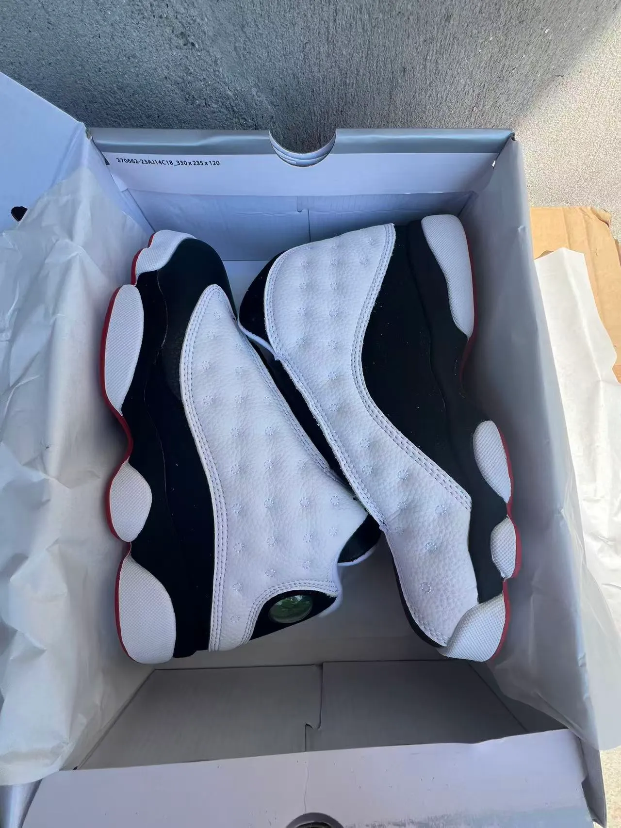 Air Jordan 13 White Black Red Basketball Shoes 9