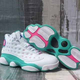 Air Jordan 13 Blanco Verde Menta Rosa Zapatos de Baloncesto