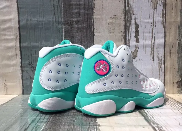 Air Jordan 13 White Mint Green Pink Basketball Shoes 3