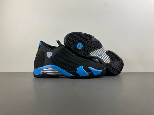 Air Jordan 14 Black Blue Basketball Shoes 12