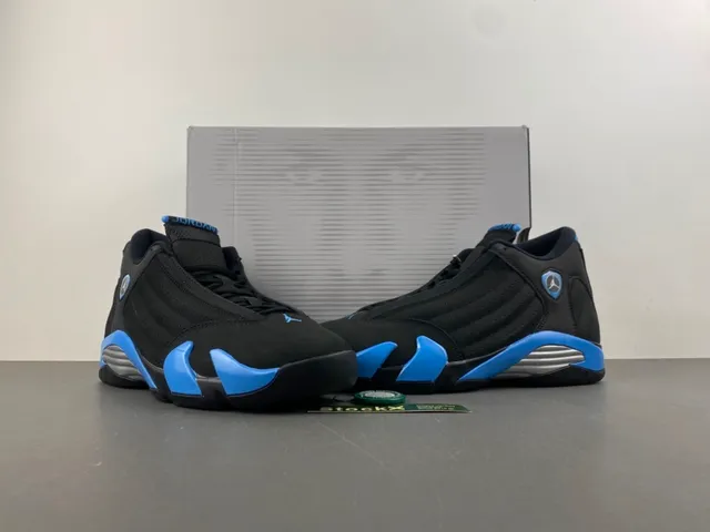 Air Jordan 14 Black Blue Basketball Shoes 13
