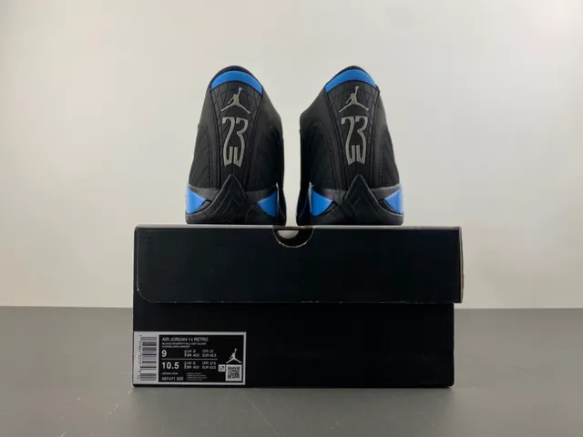 Air Jordan 14 Black Blue Basketball Shoes 17