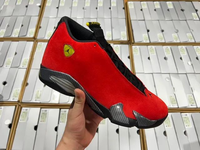 Air Jordan 14 Red Black Ferrari Collaboration Basketball Shoes 10