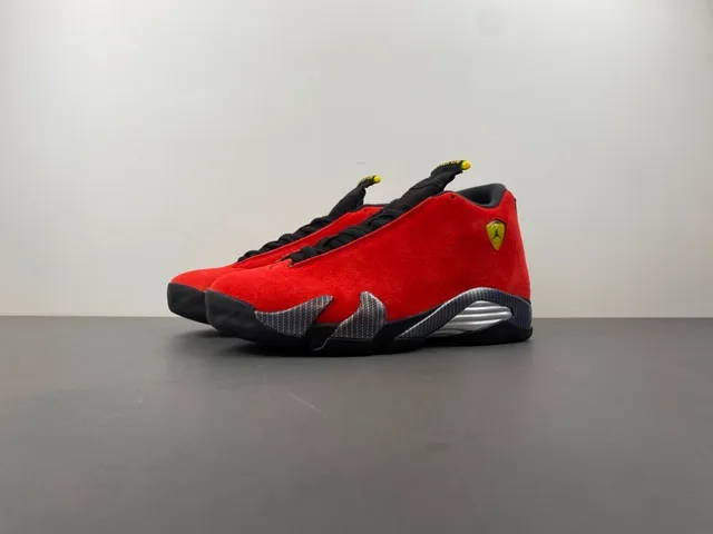 Air Jordan 14 Red Black Ferrari Collaboration Basketball Shoes 17