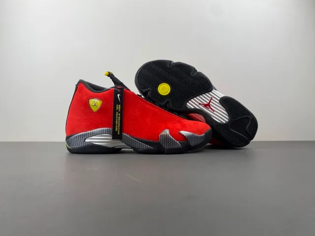 Air Jordan 14 Red Black Ferrari Collaboration Basketball Shoes 19
