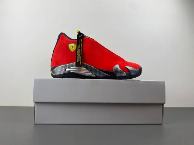 Air Jordan 14 Red Black Ferrari Collaboration Basketball Shoes 22