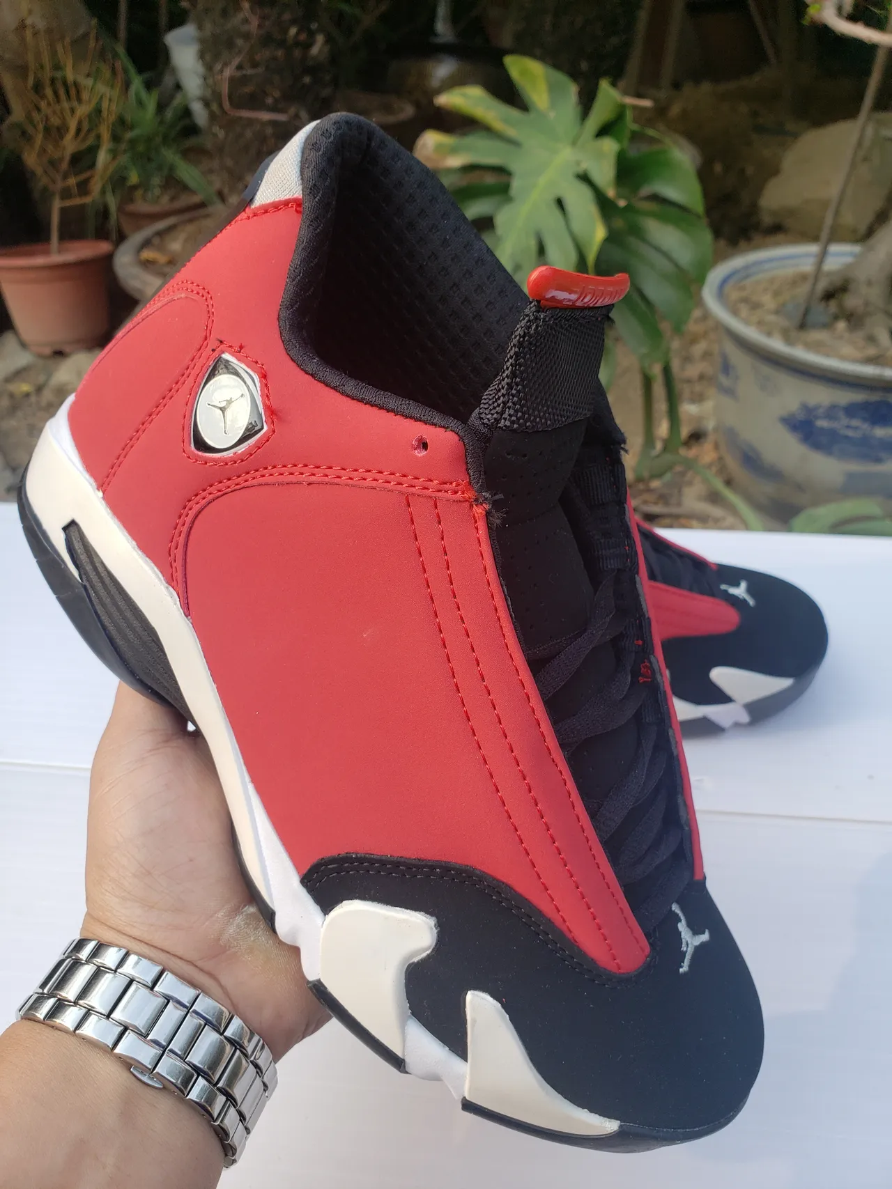 Air Jordan 14 Red Black White Basketball Shoes 2