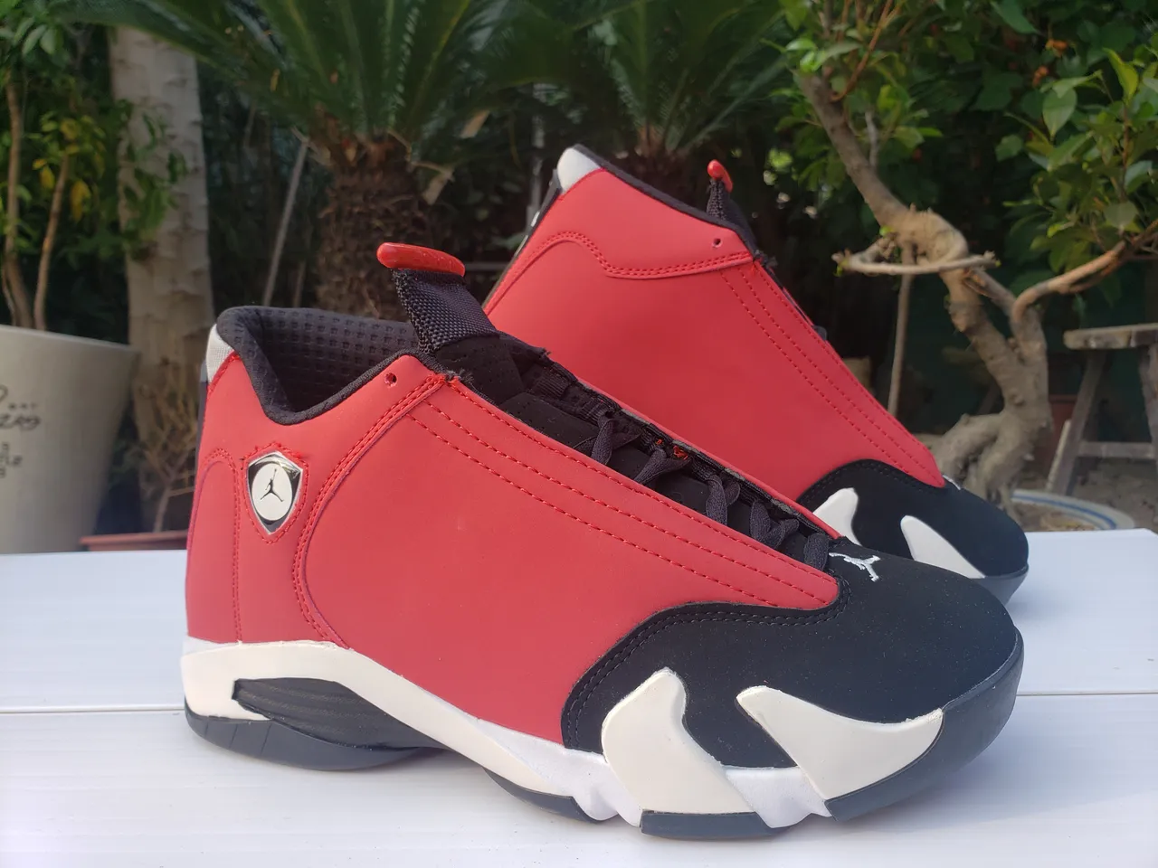 Air Jordan 14 Red Black White Basketball Shoes 3