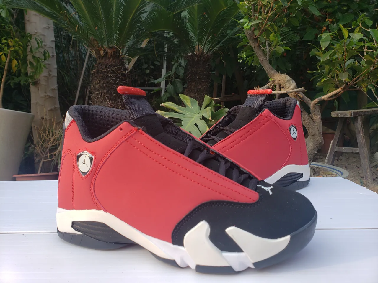 Air Jordan 14 Red Black White Basketball Shoes 4