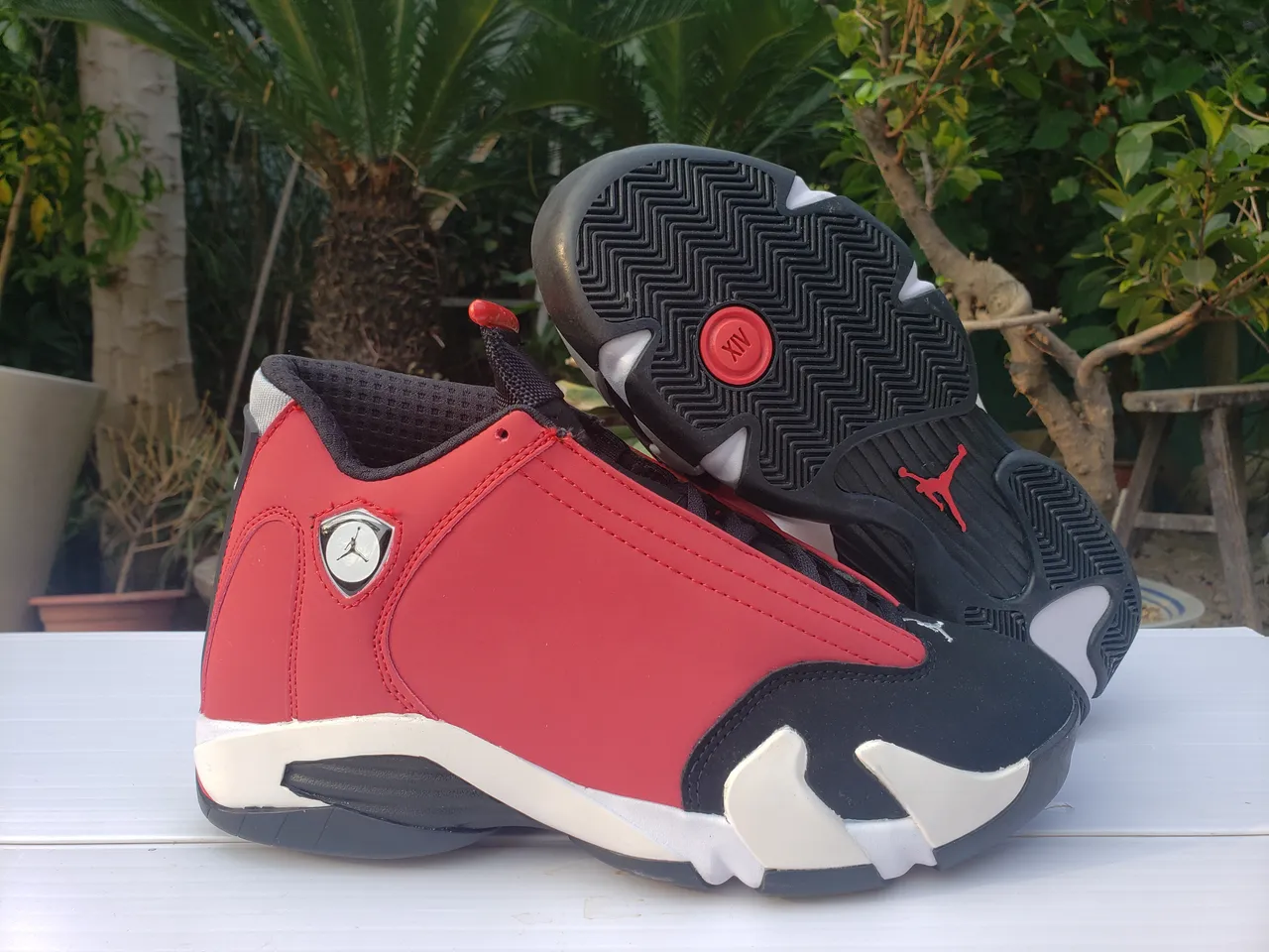 Air Jordan 14 Red Black White Basketball Shoes 6