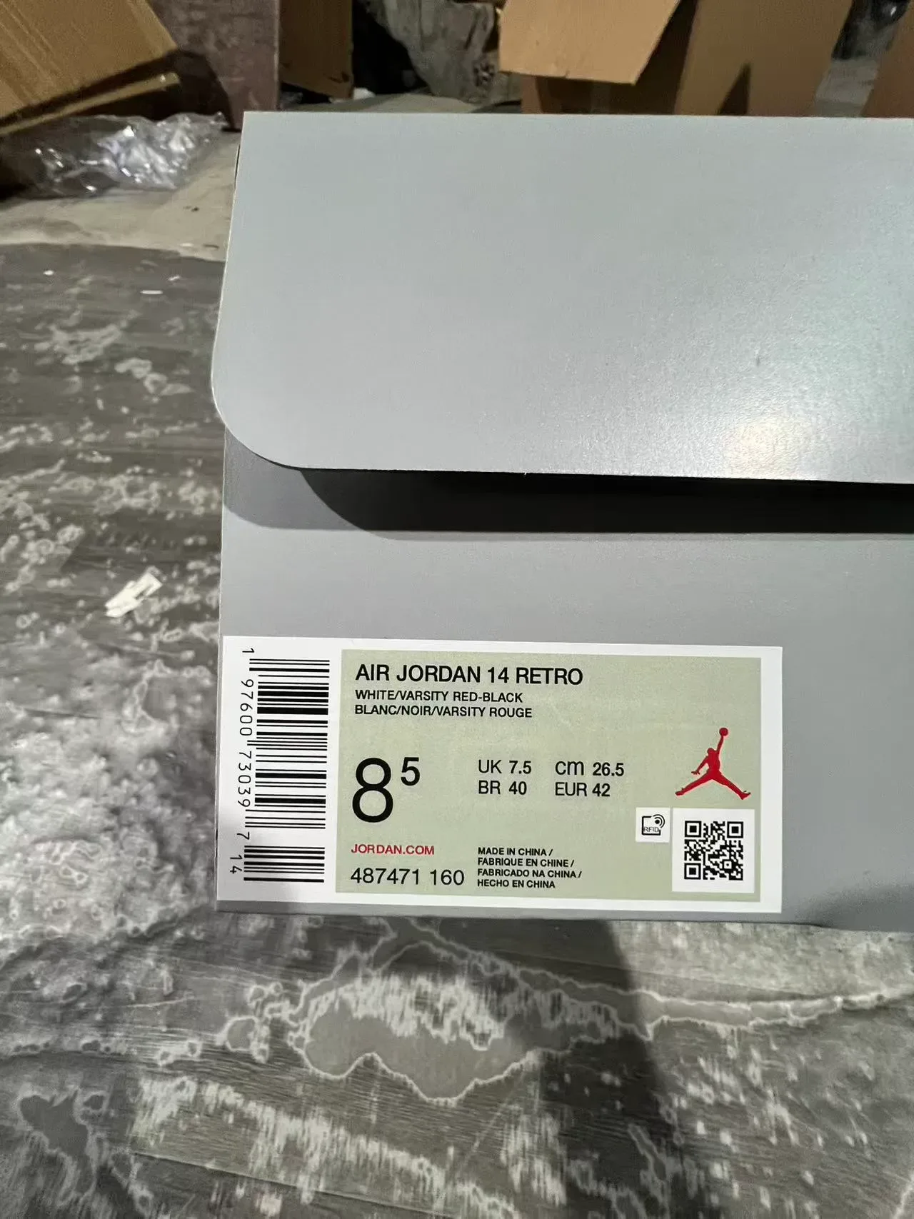 Air Jordan 14 Branco Preto Prata Tênis de Basquete 10